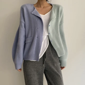 JMPRS Dizajniran Za žene Cardigans Džemper Moda Patchwork Slobodna вязаная jakna Jednostavan Casual Korejski šik Ženski džemper, Kaput