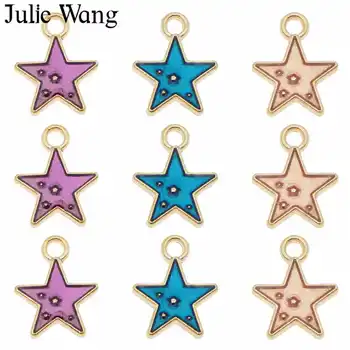 Julie Van 18 kom. Emajl Little Star Ovjes Rafting Zlatni Ton Pentagram Privjesak Ogrlica Narukvica Pribor za izradu nakita