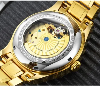 Karnevalske poslovne zlatni sat gospodo Automatski sjajni sat gospodo tourbillon mehanički sat je vodootporan najbolji brand relogio NOVI