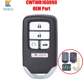KEYECU CWTWB1G0090 OEM Dio Privjesak za ključeve Prox Smart Remote Privjesak za ključeve vozila 5 Gumba 433 Mhz 4A Čip za Honda Accord 2018 2019 2020