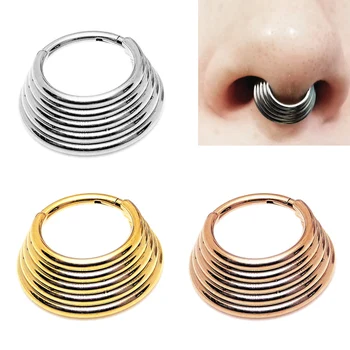 Kirurški Čelik 316L Segment Prsten u nosu Pregrada Kliker козелка Spirala hrskavice naušnice Piercing nakit za žene i muškarce