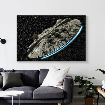 Klasični Sci-fi Film Slike na platnu Razarač Sokol Svemirski brod Plakati i Ispis Zidni Umjetničke Slike za uređenje doma