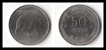 Kolumbija 50 zlatnika песосАмерика Dekor Nova originalna novčić UNC Spomen-izdanje trenutno