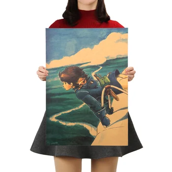 Kravata LER Hayao Miyazaki Plakat Anime-film Home Dekor Naljepnica Na zidu Poster od Kraft papir za Plakat Caffe bar Retro Poster Naljepnica na zidu