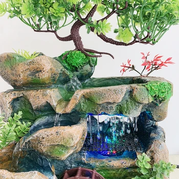 Kreativni Krajolik Kamenjarima Falls s Tekućom Vodom Unutarnji Stolni Fontana Feng Shui Proizvoda iz tar. sa šarenim led žaruljama