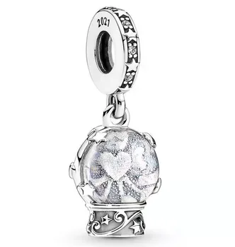Kristalna kugla snježni anđeo šarm DIY s925 perle od srebra Pogodna za originalne narukvice Pandora Ogrlica Ženski poklon 2021 zima nova