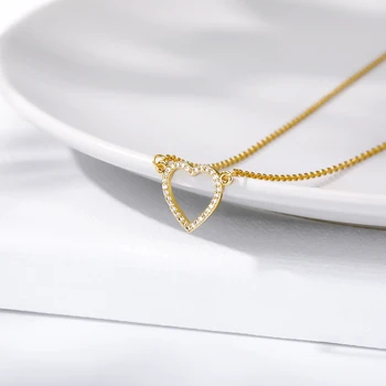 Kristalno Ogrlice s privjescima u obliku srca za žene Od nehrđajućeg Čelika Zlatni lanac Zaljubljeni Parovi 2021 Nakit Modni poklon pribor