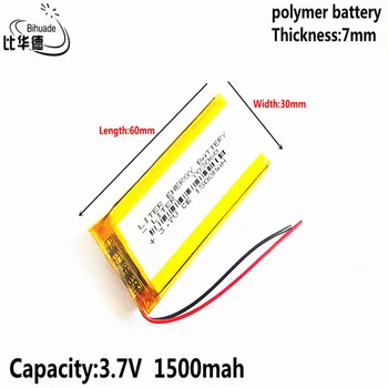 Litreni energetska baterija 3,7 1500 mah 703060 Litij-polimer li-polimer baterija baterija baterija baterija Baterija LiPo Za Mp3 slušalice DVD Bluetooth-kamere