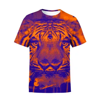 Ljetna nova majica s dragim životinjama Tiger s crtani 3D ispis za dječake i djevojčice Casual majica Dječje zabavna majica Dječje majice s okruglog izreza 4 T-14, T