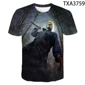 Ljetne majice Halloween Horror Michael Myers 3D Tiskani Muškarci Žene Djeca 3D t-Shirt Dječak Djevojčica Djeca Strmim Vrhovima Odjeću kratkih rukava