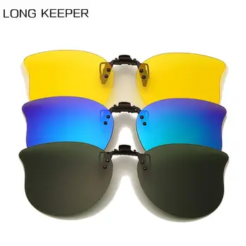 LongKeeper Polarized Isječak Na Sunčane Naočale Gospodo Žute Leće Vid Sunčane Naočale za vožnju automobila sa zglobnim leće i Pribor za naočale