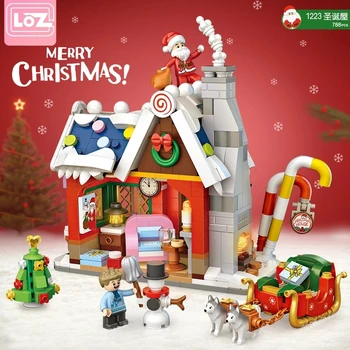 LOZ 1223 Mini-Božićni kuća od čestica Sastavljena od modularnih građevinskih blokova, Cigle, Model dječjem Razvoju igračke, Božićne darove