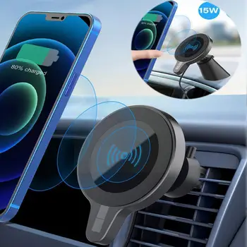 Magnetsko Bežični Punjač Qi Nosač Za Punjenje iPhone Mini Pro je Telefon U Držaču 2 Ventilacijskih Otvora Max 12 1 Brzo Punjenje Stan O4N9
