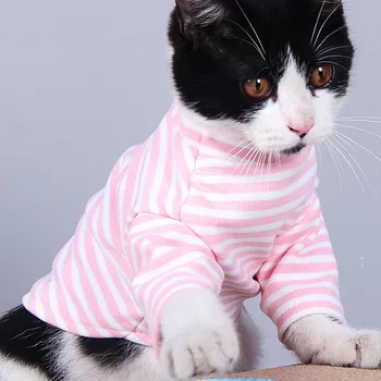 Majica za pse Džemper Jesensko-zimska odjeća Majica na pruge Pamuk mekani pulover Mantil Jakna za male pse, kućne ljubimce, psiće, mačke Majica