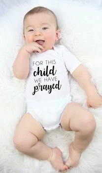 Maleni Body za Novorođenčad 2020 za To Dijete, Molili Smo Za Body Za Djevojčice Kratkih Rukava Su Bijele s U Dječjem vrtiću