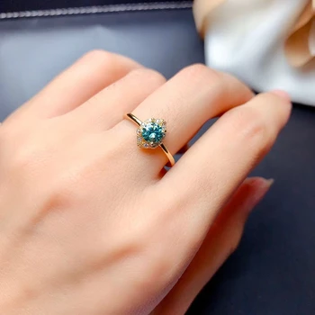 MeiBaPJ 5 mm Zeleni Муассанит Dijamantni Modni trend prsten za žene 925 Sterling Srebra Fin Svadbeni nakit