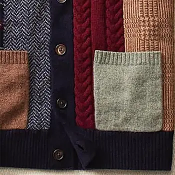 Men Cardigan Sweater Autumn Warm Knitting Jumper Buttons Cardigan Ethnic Patchwork Sweater Jacket for men muška zimska jakna