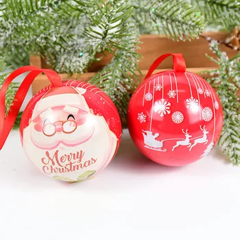 Metalni Božić loptu Keksi, Čokolade Poklon kutija Los Djed Mraz Pakiranje Kutija Božićno Drvce Viseće Dekoracije dječji Božićni pokloni