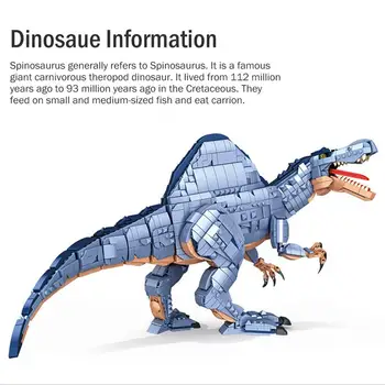 MOC Dinosaur jurske Мозазавр Спинозавр Бронтозавр Стегозавр ModeIDEAS Gradivni blokovi Dječak DIY Igračke za djecu