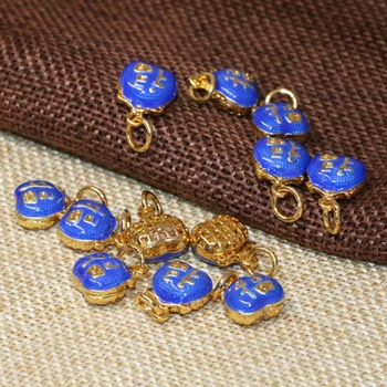 Moda 11*13 mm 5 kom. zlatne boje cloisonné plava emajl blagoslov torba oblik pad dodaci razmaka zrna nakit B2479