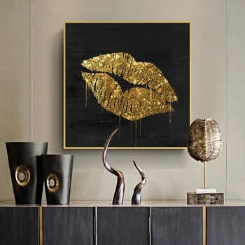 Moderan Luksuzni Poster od Crnog Zlata Geometrijski Apstraktno Slikarstvo na platnu Skandinavski Plakata i grafika Zidni Umjetničke slike za uređenje doma