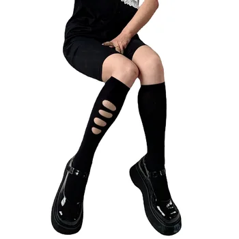 Moderan seksi Čarape na Crne rupe Ulični Сайл Crno Bijela Svila Jk Čarape do telad Ženska baršun Duge Čarape, Ljetna haljina