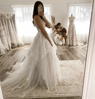 Modni vjenčanicu A-oblika s V-izrez, Lift, cvjetne čipke oblog, trim iz čiste pređe, Popularno plemenito haljina De Soiree Plus