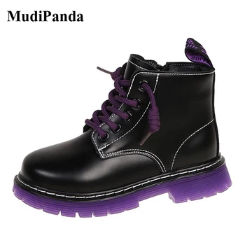 MudiPanda 2021 Dječje zimske čizme Martin za djecu Cipele za djevojčice Za male dječake Plus baršun tople kožne cipele 4 5 6 8 10 12 Godina