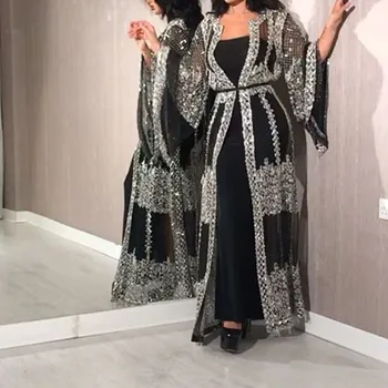 Muslimani Dubai Dama Seksi Ljetne Haljine Dame Prevelike Maxi Kimono Tunika Haljina Kaftan