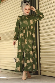 Muslimanska ženska moda Duga haljina Maxi Mreže Luk Islamska Odjeća Hidžab Konzervativni Četiri Sezone Svakodnevno Zgodan Casual 2021 Dubai Turska Kaftan Abaja Kaftan