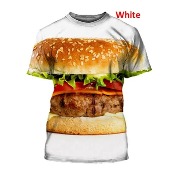 Muška i ženska Moda 3D t-Shirt Jede Hamburger i Krumpiriće s po cijeloj površini Free t-Shirt Svakodnevne pulover XS-5XL