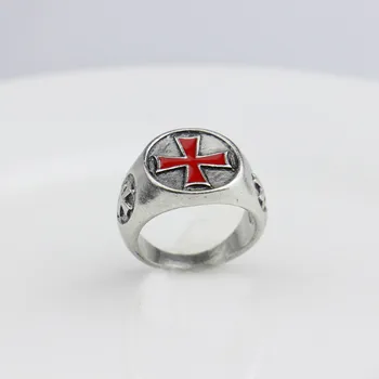 Najbolji Prsten s Križem od Crvene Cakline Muškarci Templari Antičku Klasični Prsten Коспали Igra Moderan Nakit Zaručnički Prsten Ženski Nakit