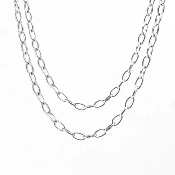 Nehrđajući čelik prodaja metar duljine 4 mm ovalno donje ogrlica Роло ovalno ogrlica sa kabelom donje ogrlica ogrlica, lanac princeza