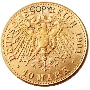 Njemačka ST-Anhalt-Dessau Friedrich I (1896 1901) 10-metara позолоченная kopiju novčić
