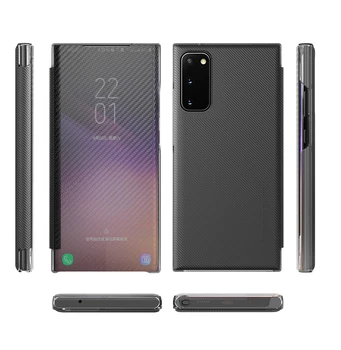 Note10 SM N971U N971N Smart-flip Torbica za Samsung Galaxy Note 10 5G Torbica od luksuznih kože od karbonskih vlakana s odgovorom na telefon fundas
