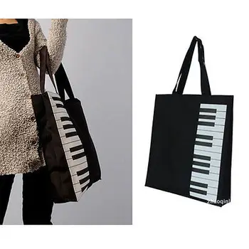 Nova Moda Crne Tipke Na Klaviru Glazbena Torba Torba Za Shopping Bag Torba