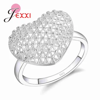 Nova Moda Prsten Od 925 Sterling Srebra Za žene Djevojke Slatka je Srce Zaručnički Prsten je Poklon Pribor za zaruka