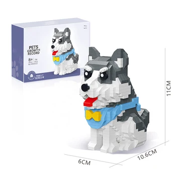 Nova serija životinje Haski je Pas Corgi Pas Mačka Model DIY Mikro Blok Zagonetka Dječje igračke na dar