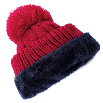 Nova topla zimska kapa za žene, mekana kapa od krzna obloge, topli šal, debeli вязаная kapica prugasta, Funky kapa sa помпоном