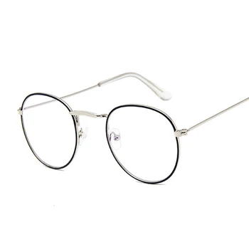 Nova Zlatna Okvira Za naočale, Ženska Moda Brand Dizajner Optički Naočale Ženske Berba Okrugle Metalne Naočale s Prozirnim staklima Krug