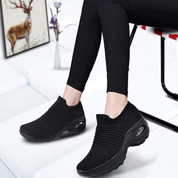 Nove Ljetne ženske patike 2020 godine, Funky Casual cipele s prozračna mreže, tenisice na platformu za žene, crne tenisice s vrhom