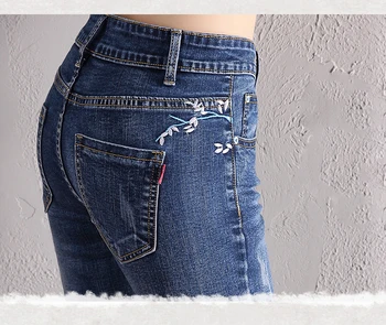 Nove ženske elastične tanke uske ženske hlače ženske hlače femme uz slatki cvjetni vez elastične hlače s visokim strukom Jeftini veleprodaja