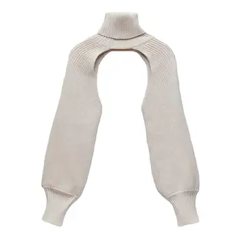Nove ženske водолазки s ovratnikom dugi rukav Pletene džemper Svakodnevne pulover Ravnici rukava s svjetiljke na rukavu