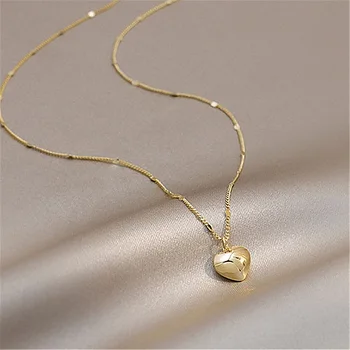 Novi dolazak Ogrlice Trendy ženske ogrlice s privjescima Modni veza Lanca Metalni srce Sve Kompatibilne Dio Jednostavne Elegantne nakit