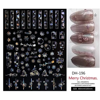 Novu Godinu 2022 Božićni Klizač za nokte 3D Naljepnice za Ukras Pahuljica Naljepnica za nokte u DIY Manikura Decals naljepnice Folije Božić
