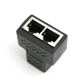 Od 1 Do 2 Načina RJ45 Ethernet LAN Mrežni Razdjelnik Dvostruki Priključci Adapter Kabel za Priključak Produžni Adapter Штекерный Priključak za Adapter