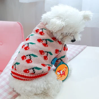 Odjeća za pse PETCIRCLE ćete završiti trešnja roza Košulja, džemper je Pogodan za male pse Štene Kućna mačka Proljeće i jesen Sladak kostim za kućne ljubimce Odjeća za pse Kaput