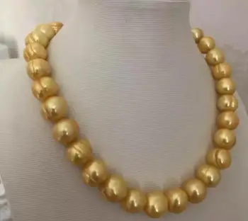 Odličan 8-9 mm južna more u baroknom stilu zlatno biserna ogrlica 18 cm 14 Do