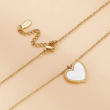 Ogrlice sa srca u obliku školjke Naušnica Setovi za žene od nehrđajućeg čelika Zlatne naušnice u obliku srca za ljubitelje Ogrlicu Godina komplet nakita Boho Dar Femme