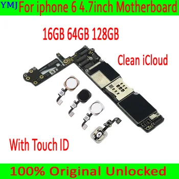 Original je Otključan za iphone 6 4,7-inčni ploča SA/BEZ Touch ID Besplatni iCloud,potpuna logička kartica sa čipovima 16 GB, 64 GB I 128 GB